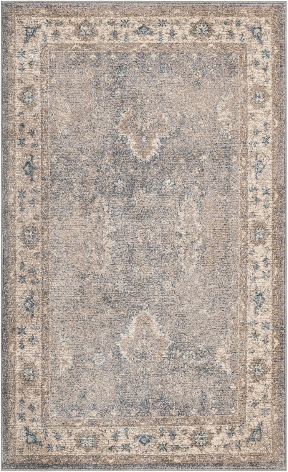 3' 3 x 5' 3 Leland · Medallion rug, gray and beige