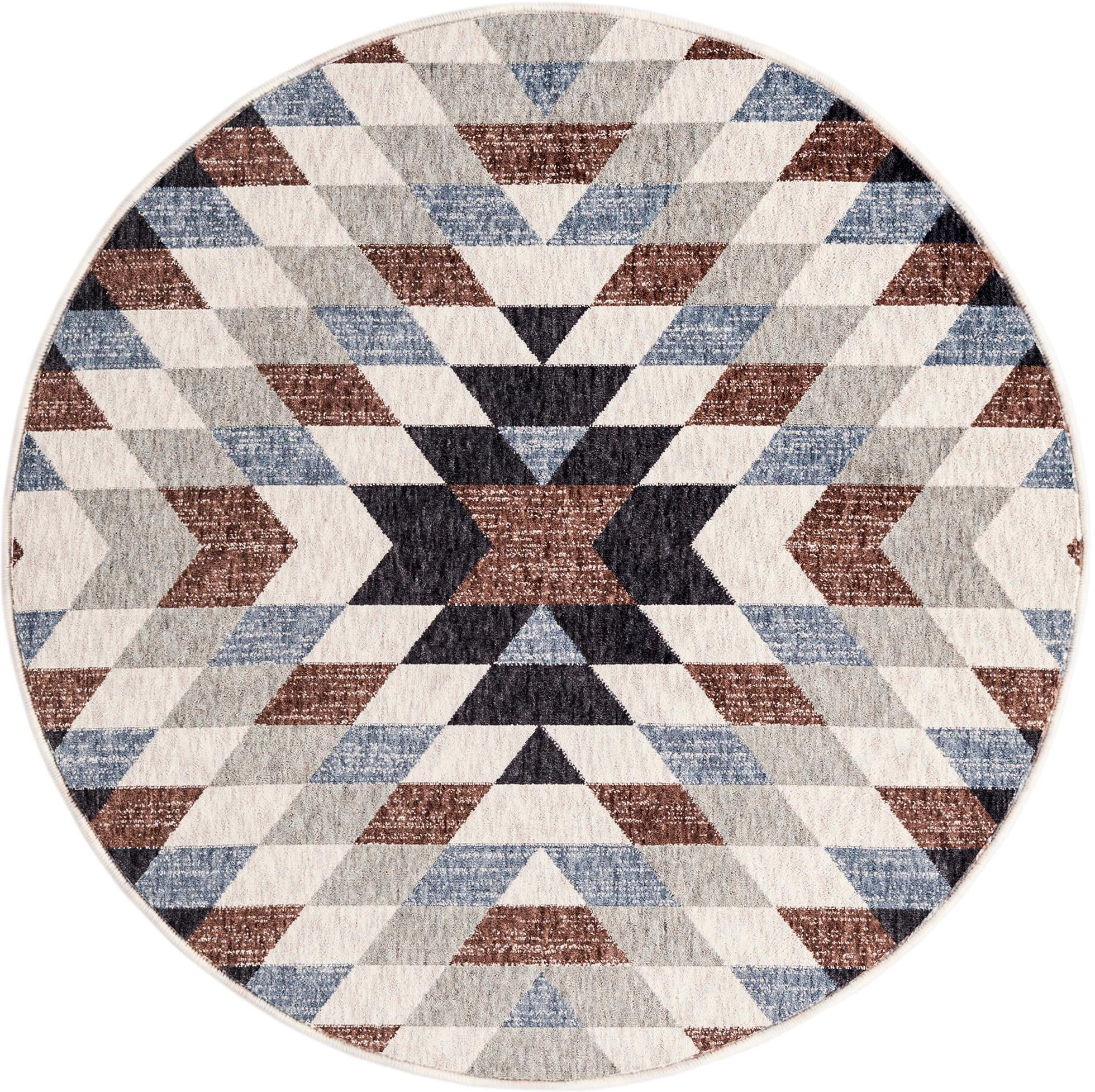 3' 3 x 3' 3 Finch · Chevron rug, multi