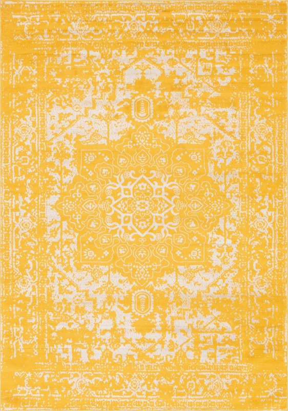 10' x 14' Birch · Border rug, yellow