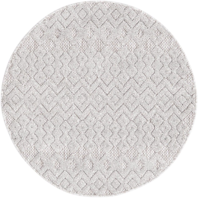 3' x 3' Creed · Geometric lattice Outdoor Rug, gray