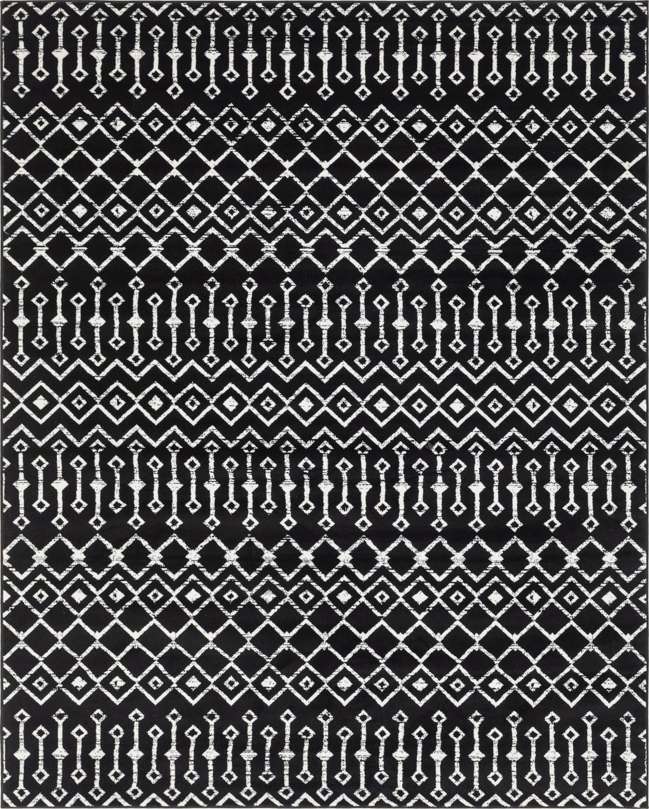 7' 10 x 10' Dudley · Diamond rug, black