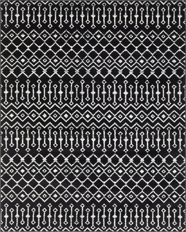 7' 10 x 10' Dudley · Diamond rug, black