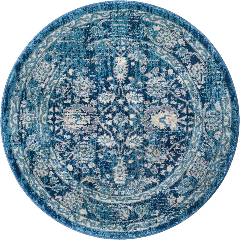 Fanshawe · Medallion rug, navy and beige