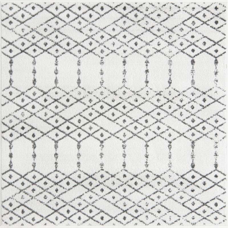 Newcomb · Geometric lattice rug, ivory and charcoal