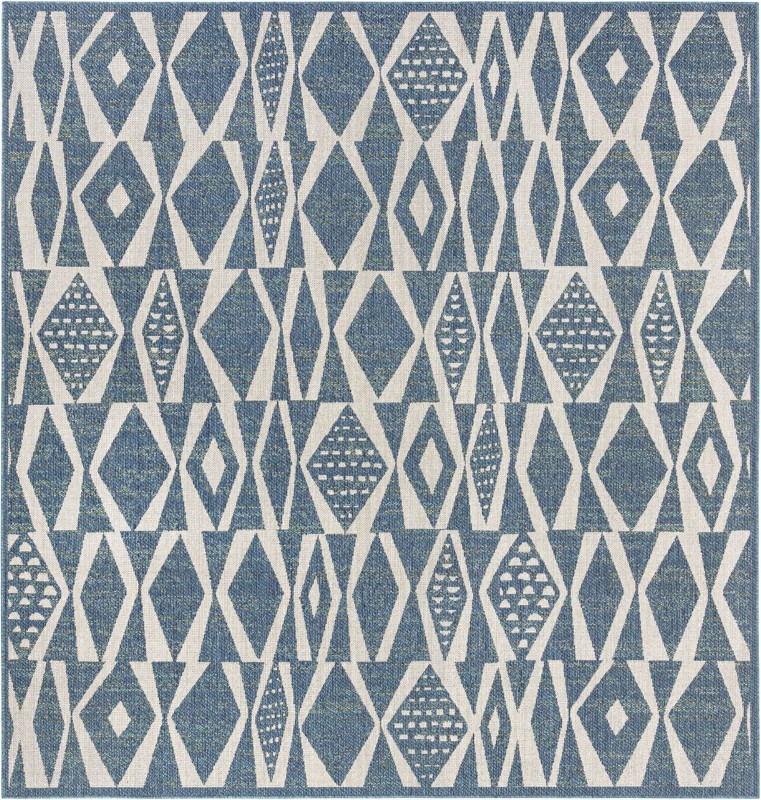10' x 10' Casper · Diamond Outdoor Rug, blue