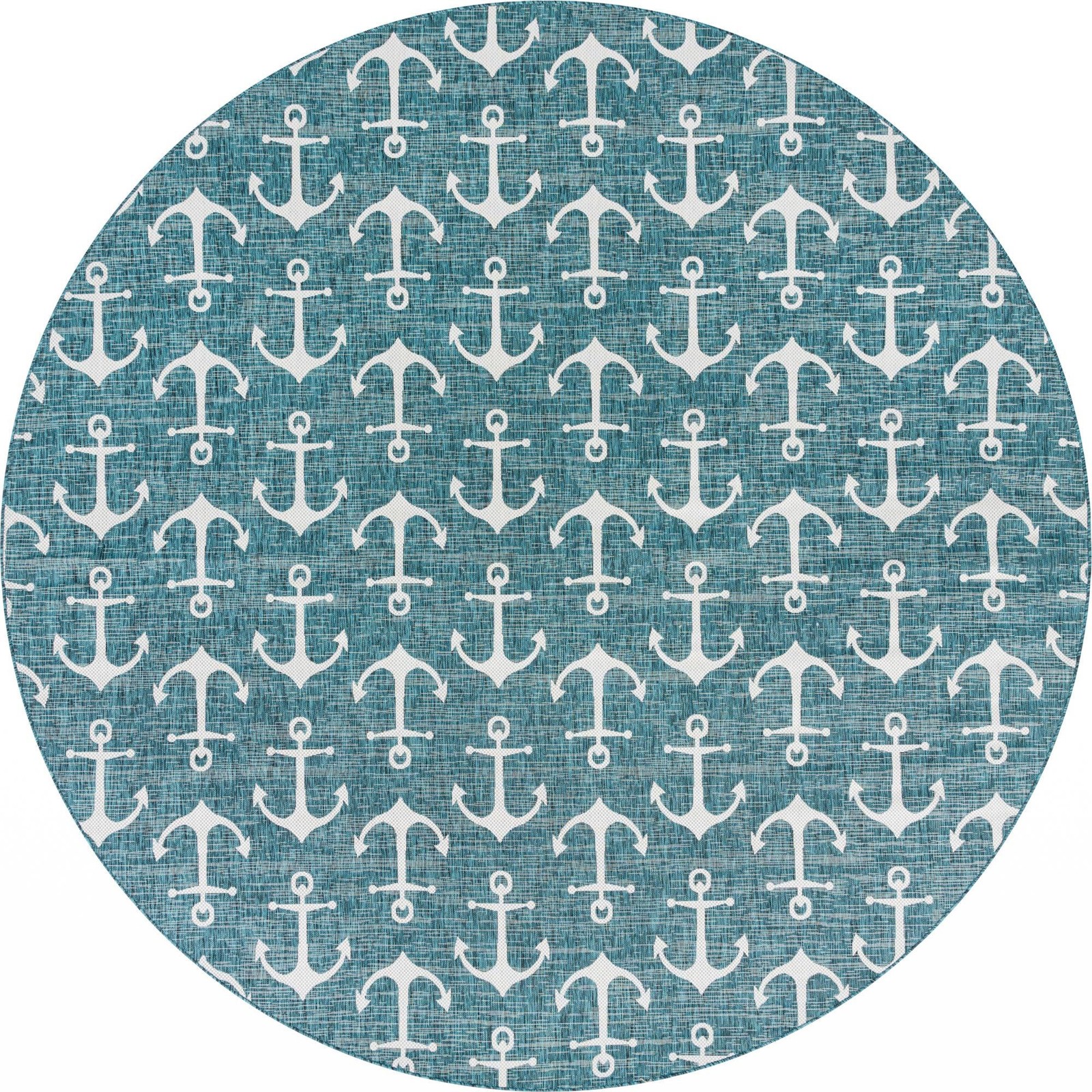 13' x 13' Millbrook · Pictoral Outdoor Rug, teal