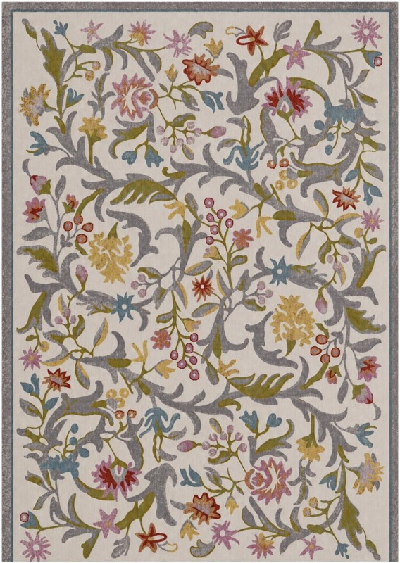 10' x 14' Draper · Floral rug, ivory and multi