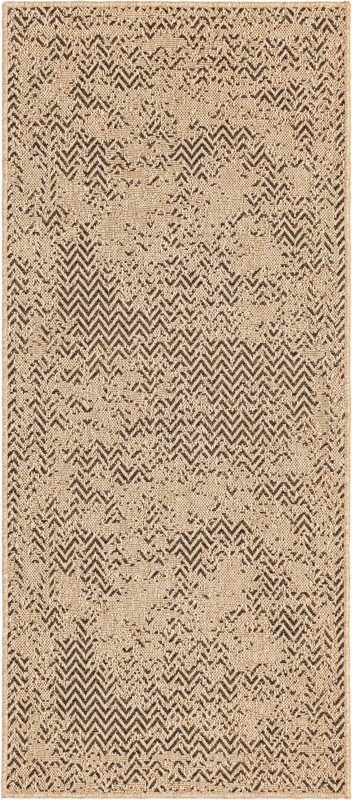 2' 7 x 6' Axton · Distressed chevron rug, natural and brown