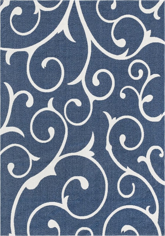 Sylvia · Floral / botanical rug, navy
