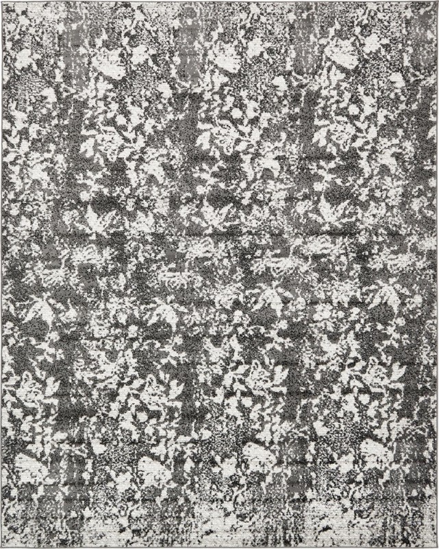 8' x 10' Blakemore · Abstract botanical rug, gray and beige