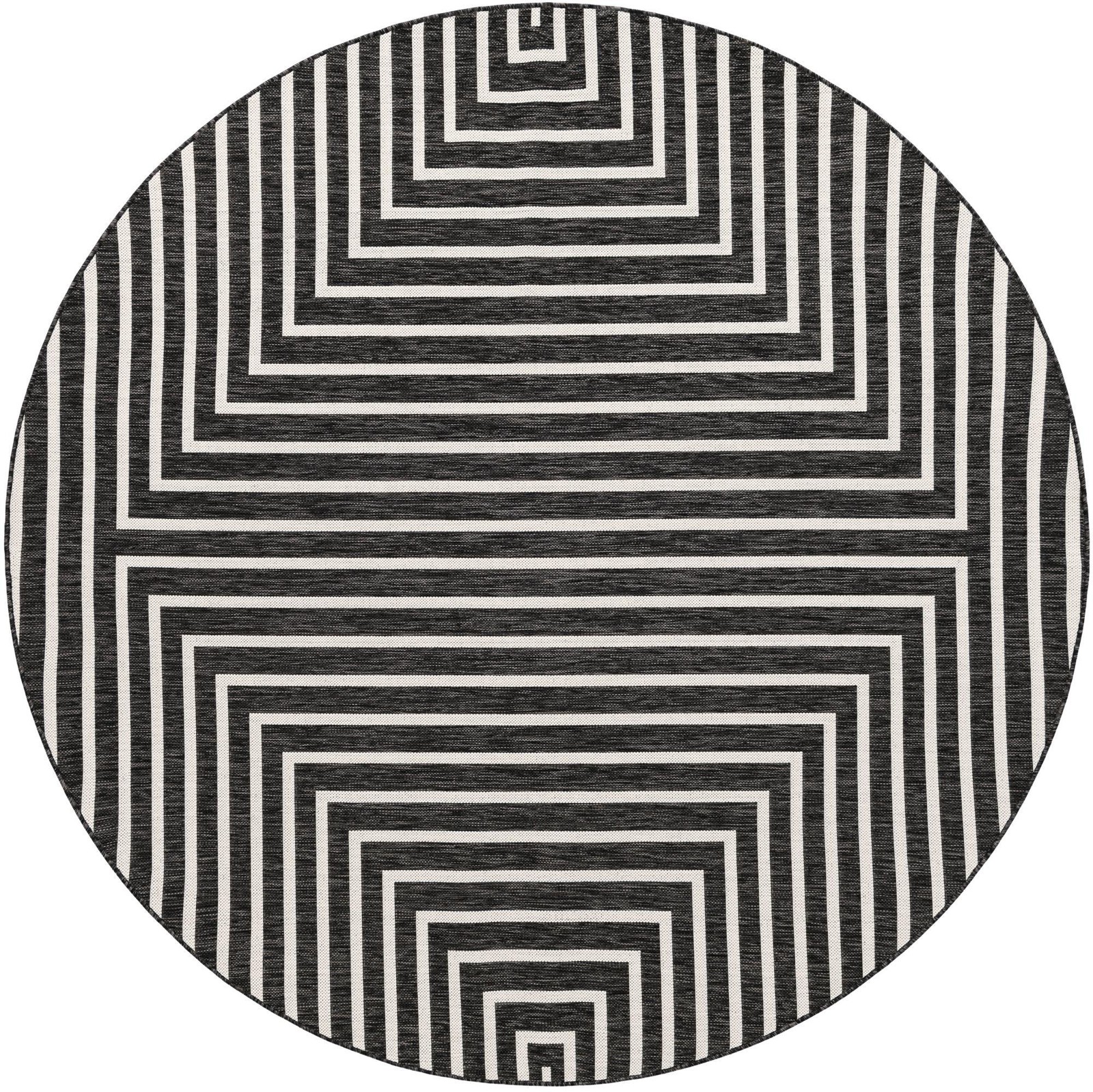 7' 10 x 7' 10 Gorse · Geometric Outdoor Rug, black and white