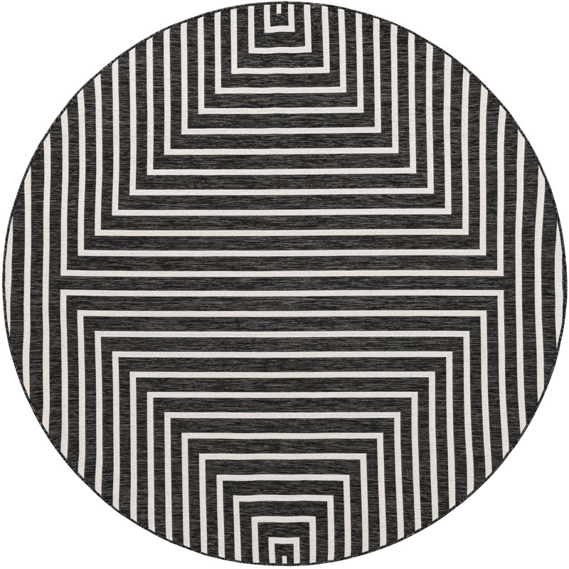 Gorse · Geometric Outdoor Rug, black and white