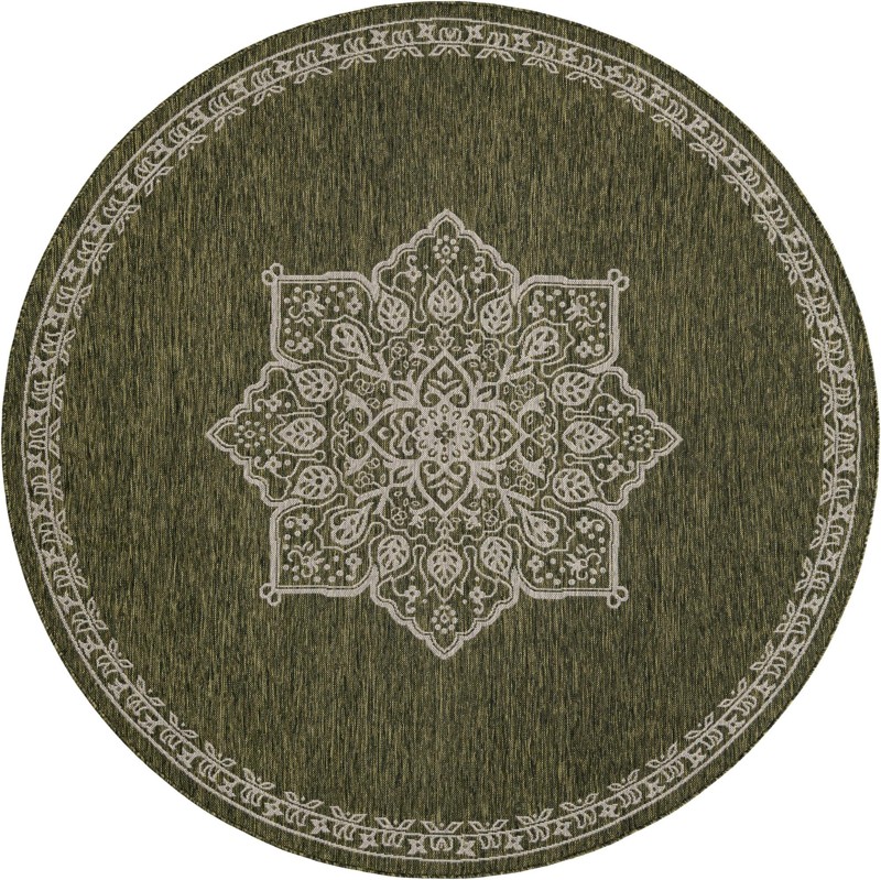 Rhys · Medallion Outdoor Rug, green