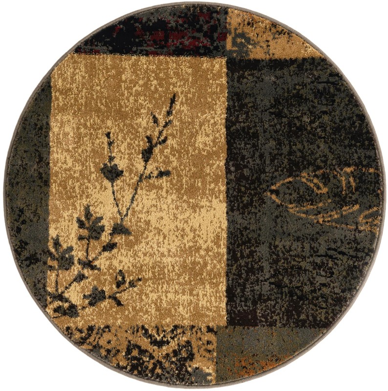 3' x 3' Silverbrook · Floral / botanical rug, beige