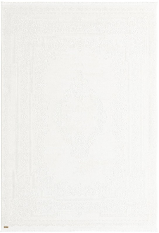 Celeste · Border rug, white
