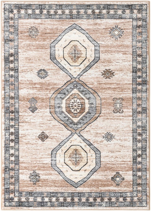 4' 4 x 6' Eldridge · Border rug, ivory and beige