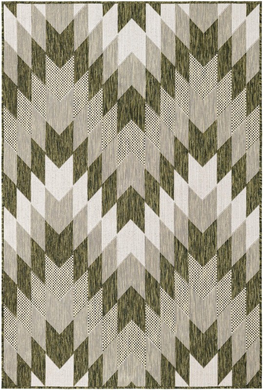 4' x 6' Morrell · Chevron Outdoor Rug, green