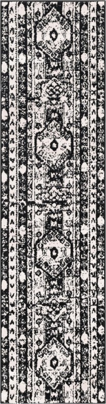 Grouse · Tribal medallion rug, black and white