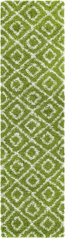 2' 7 x 10' Brock · Diamond Shag Rug, green