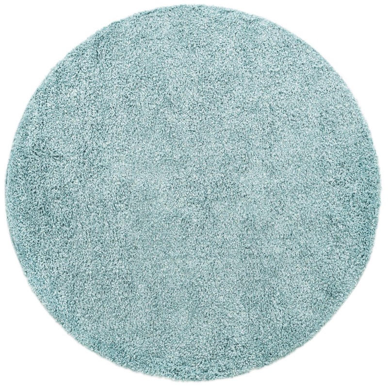 6' x 6' Dunham · Solid shag rug, aqua