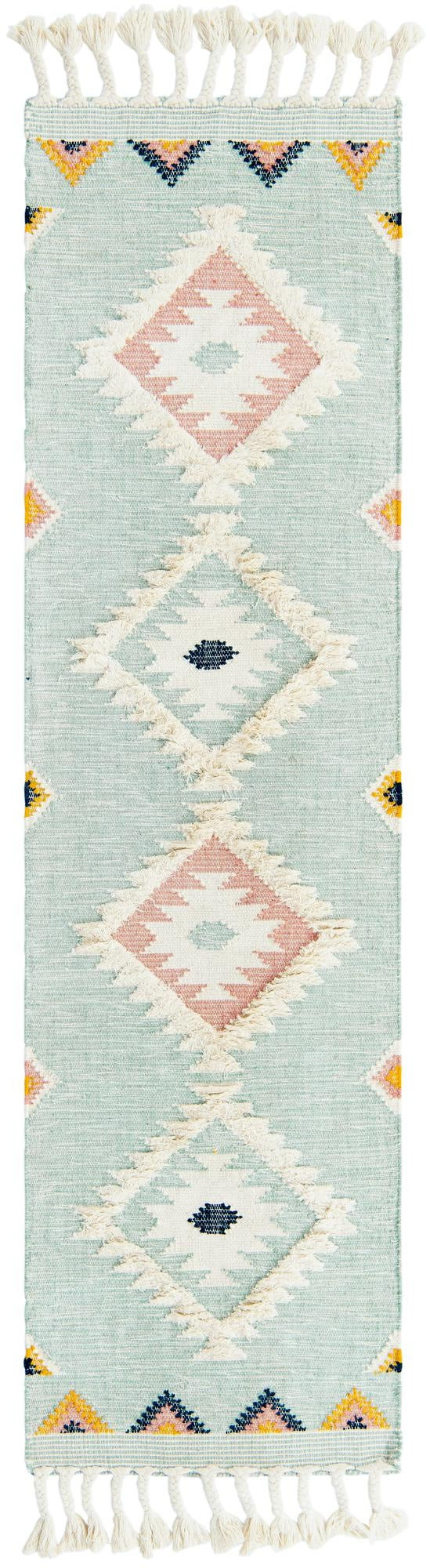 2' 7 x 10' Amaranth · Diamond Wool Rug, aquamarine
