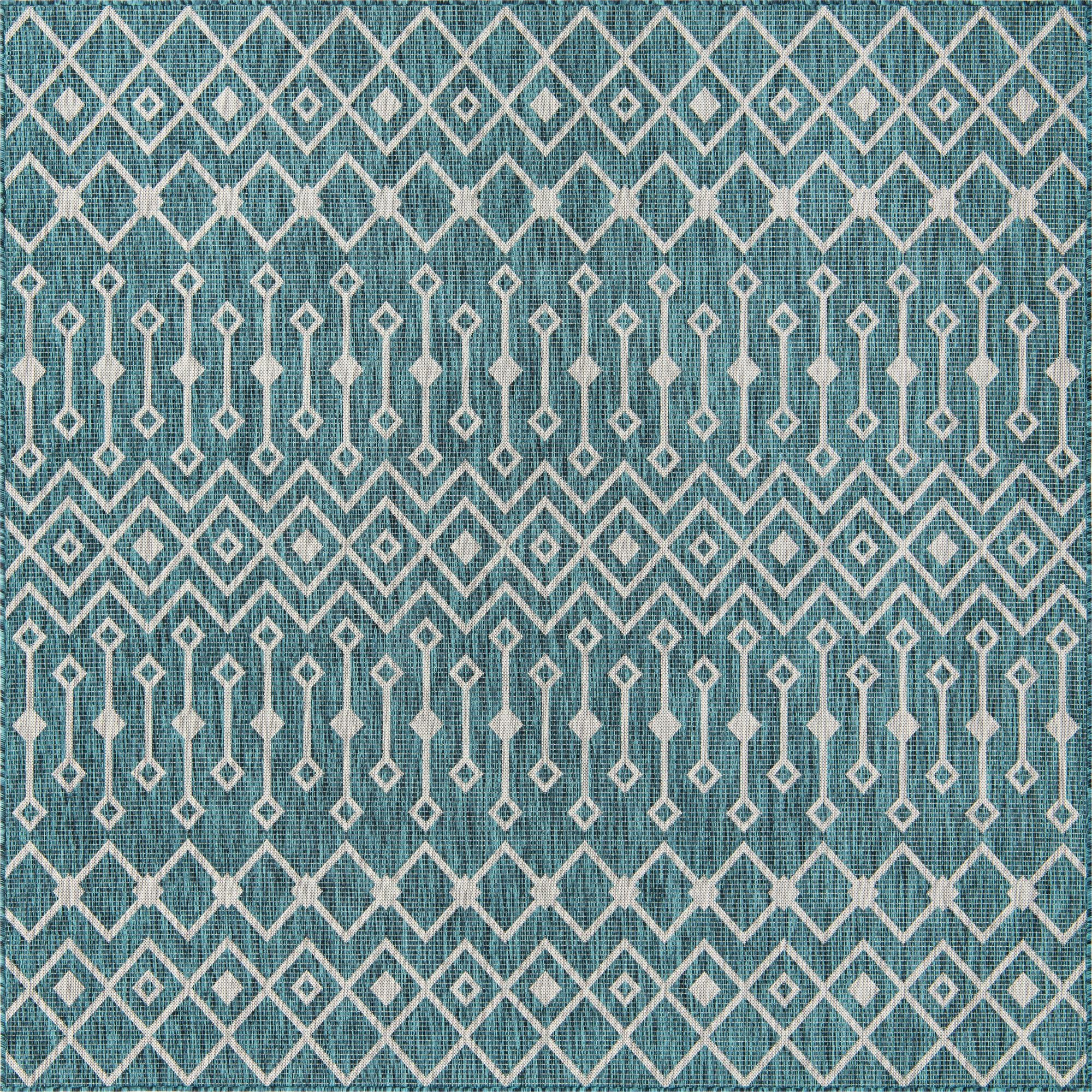 7' 10 x 7' 10 Kearney · Diamond Outdoor Rug, teal