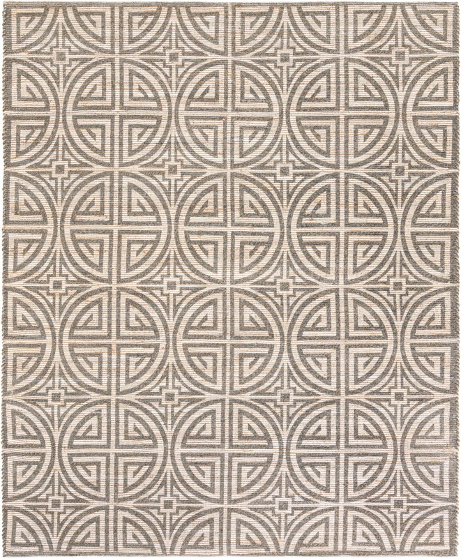 7' 10 x 10' Pasco · Geometric rug, gray and ivory