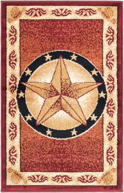 Heather · Border rug, red