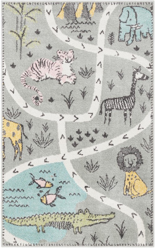 3' 3 x 5' 3 Briar · Border rug, gray