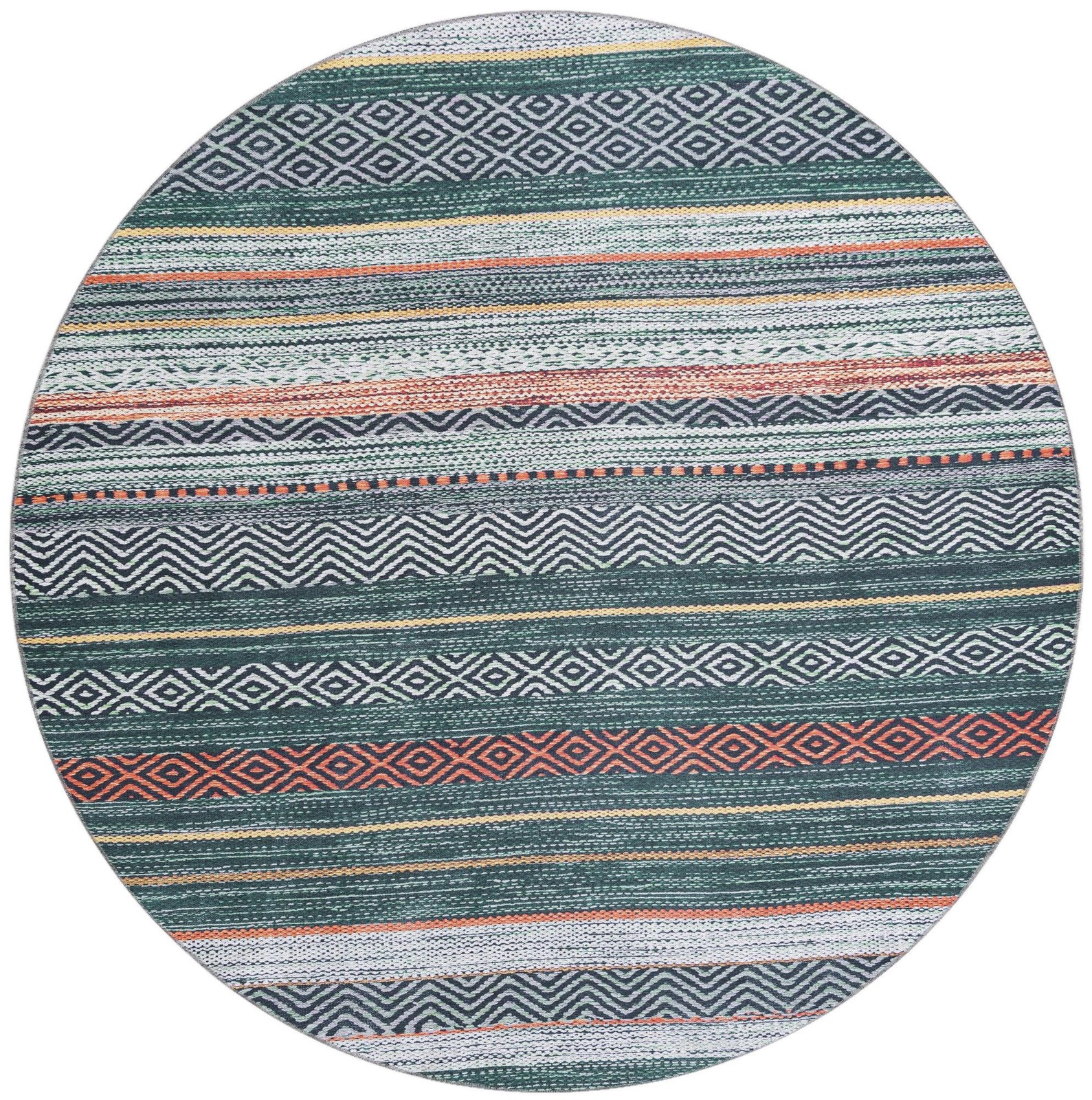 7' 10 x 7' 10 Pagosa · Chevron Washable Rug, green