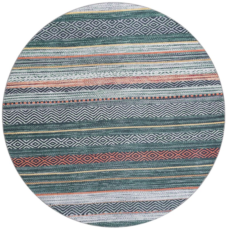 7' 10 x 7' 10 Pagosa · Chevron Washable Rug, green