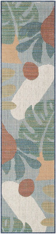 2' x 8' Sturgis · Abstract Outdoor Rug, blue