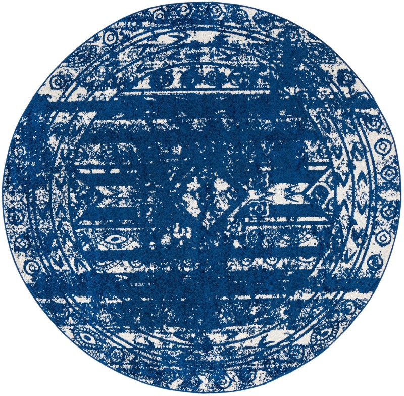 7' 10 x 7' 10 Underhill · Border rug, navy blue
