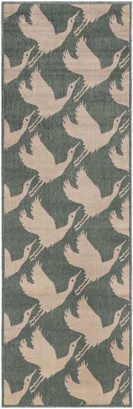 Hanover · Pictoral Outdoor Rug, stone blue