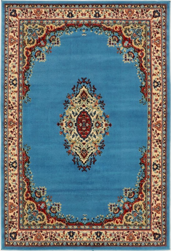 4' x 6' Bingham · Border rug, blue