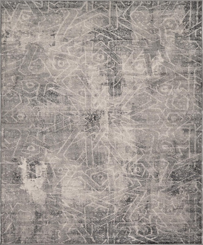 7' 10 x 10' Blakemore · Distressed medallion rug, gray and ivory