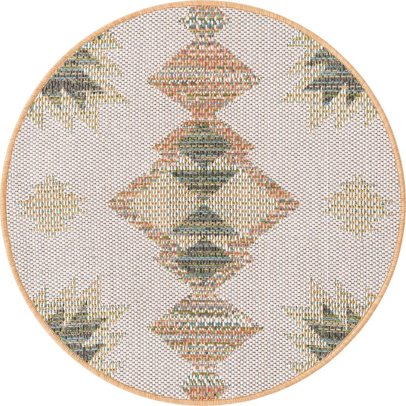 Warbler · Diamond Outdoor Rug, ivory