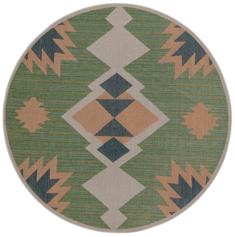 7' 10 x 7' 10 Warbler · Diamond Outdoor Rug, green