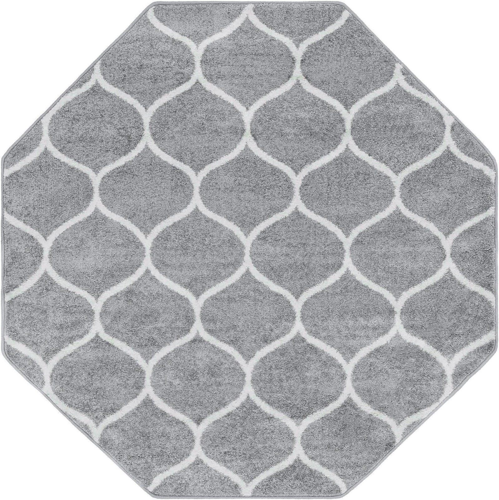5' 3 x 5' 3 Ingram · Lattice rug, gray and ivory