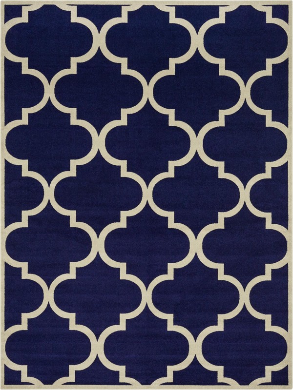 10' x 13' Audley · Trellis rug, navy and beige