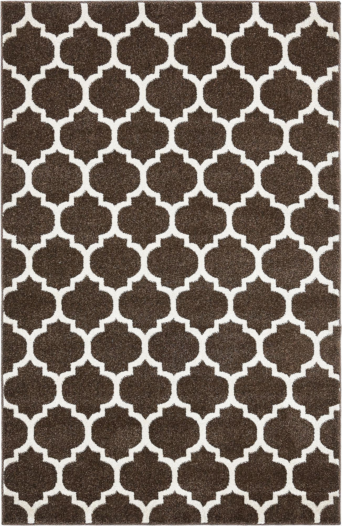 4' x 6' Arkwright · Trellis rug, chocolate brown and beige