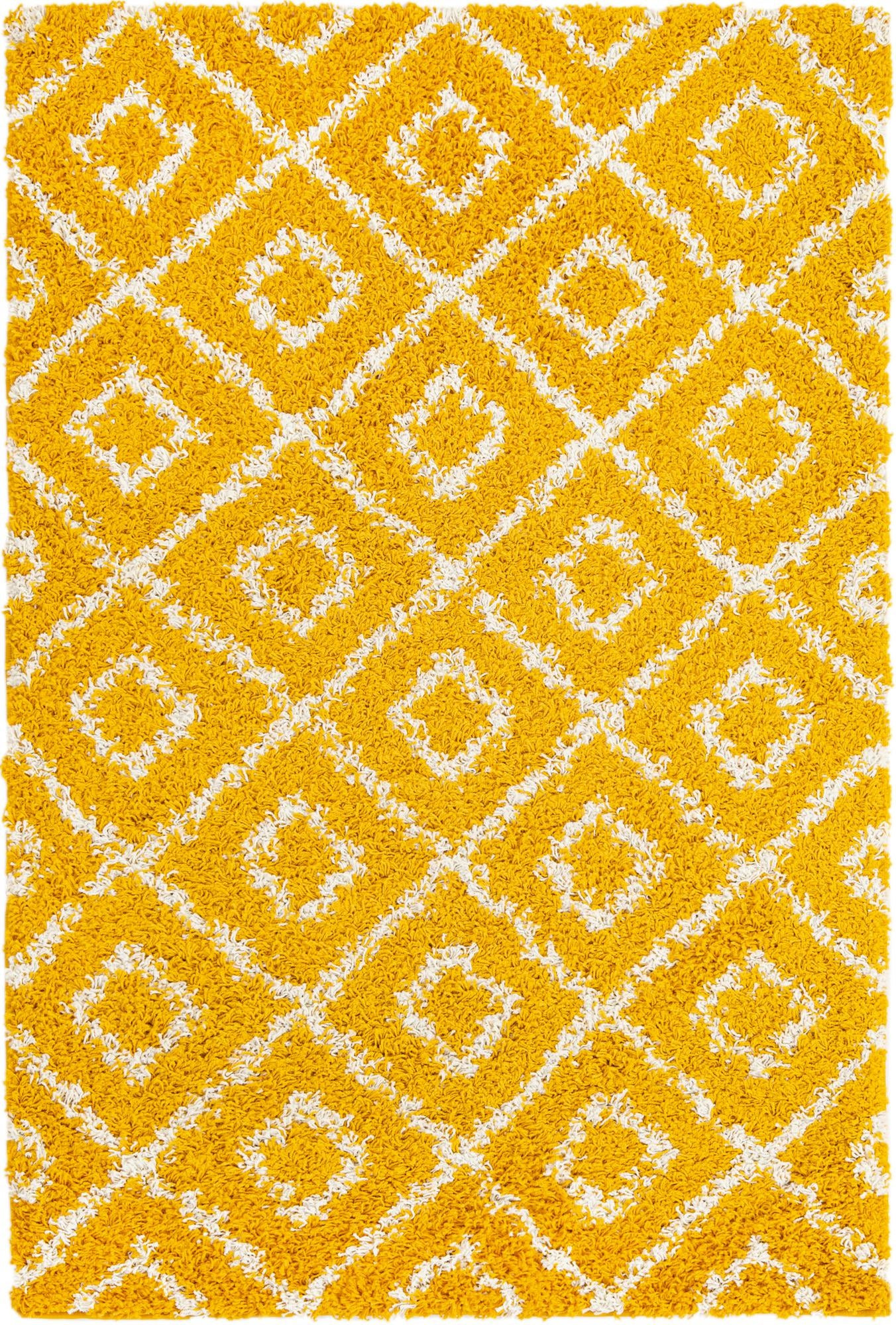 4' x 6' Brock · Diamond Shag Rug, yellow