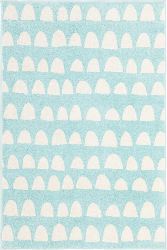4' x 6' Halloran · Geometric rug, clear blue