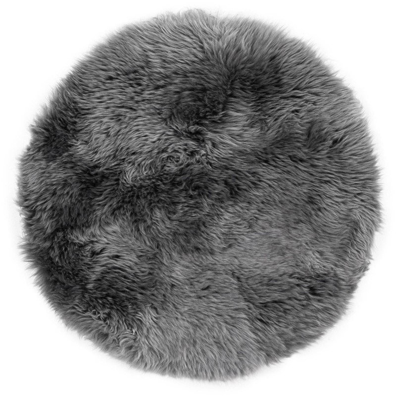 2' x 2' Oscar · Solid Shag Rug, gray
