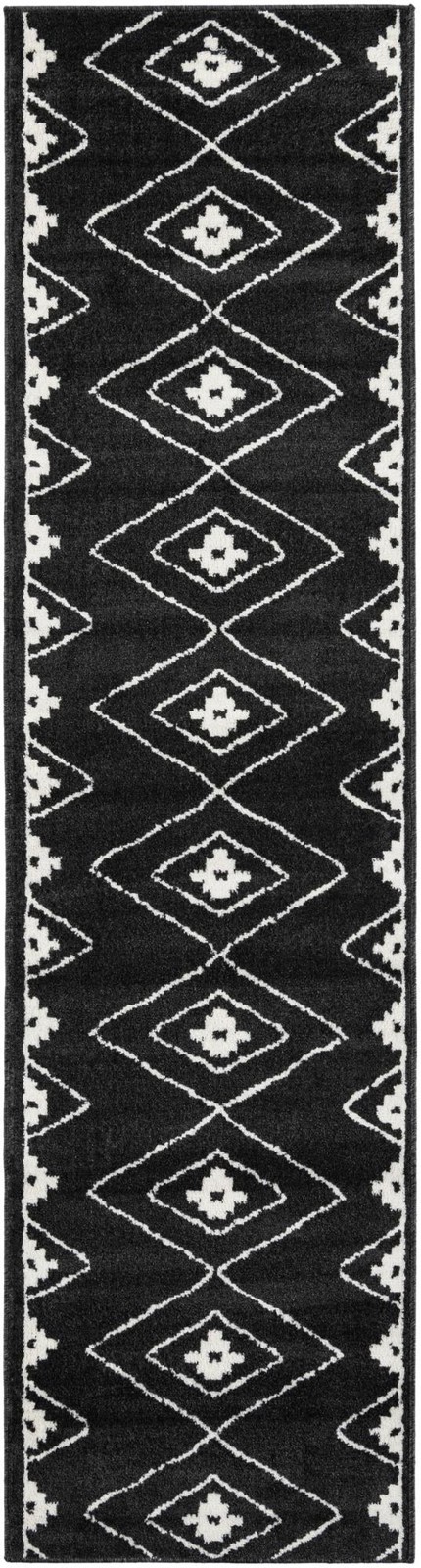 2' 7 x 10' Sumac · Diamond rug, black