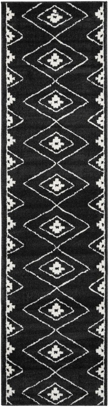 2' 7 x 10' Sumac · Diamond rug, black