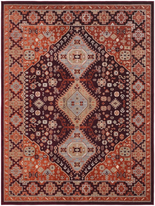 7' 10 x 10' Middlebury · Medallion Washable Rug, burgundy and terracotta