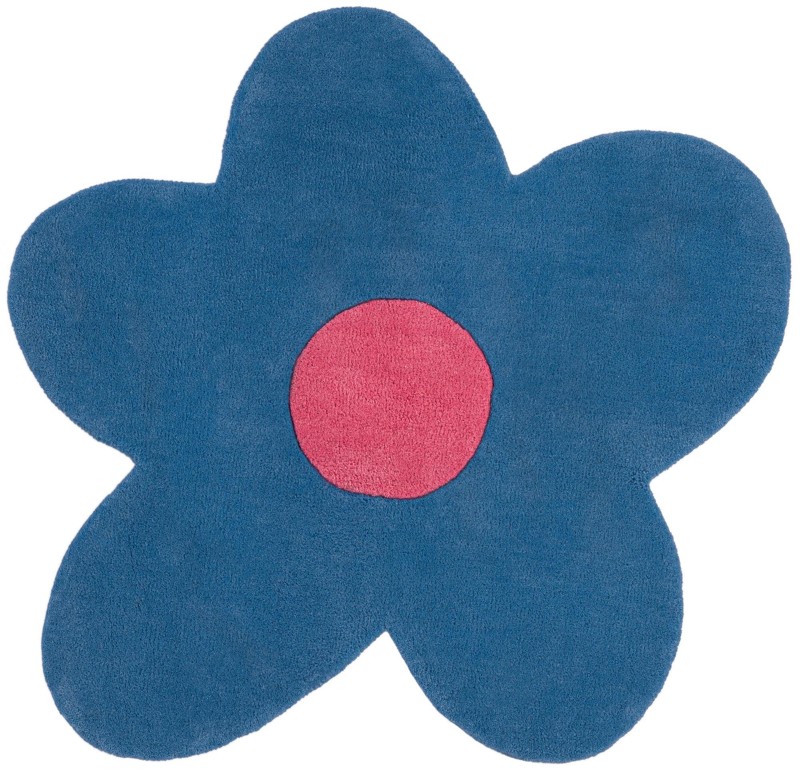 Ashgrove · Floral / botanical Wool Rug, royal blue