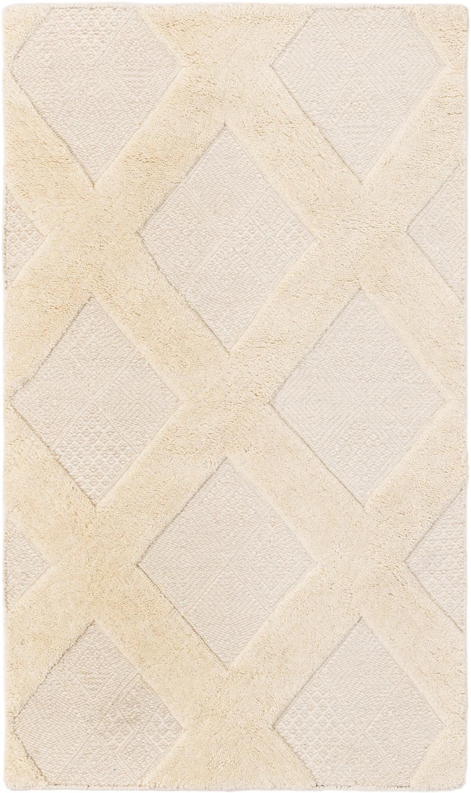 3' 1 x 5' 1 Guthrie · Diamond Wool Rug, ivory