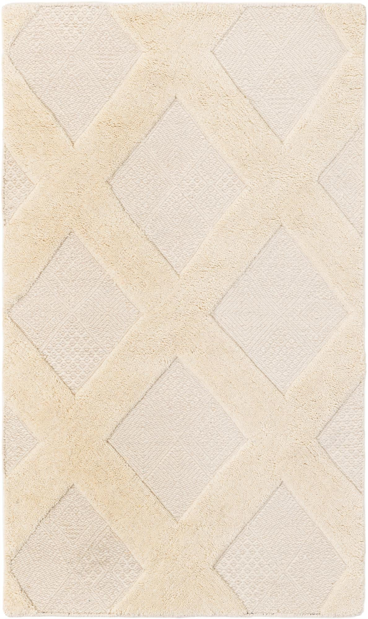 3' 1 x 5' 1 Guthrie · Diamond Wool Rug, ivory